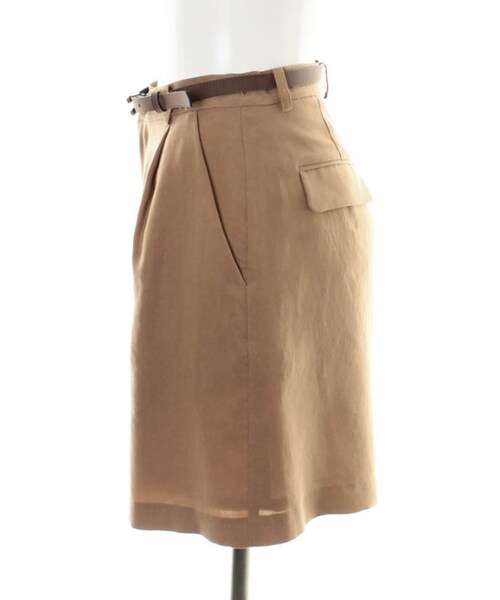31 Sons de mode（トランテアン　ソン　ドゥ　モード）の「【対象品】ベルト付きテンセルキュロット（パンツ・レディース・オフホワイト/ネイビー/キャメル・３６/３８）」の4枚目の写真
