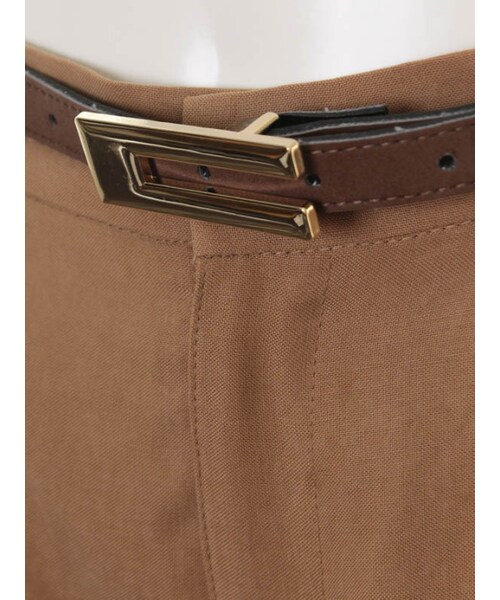 31 Sons de mode（トランテアン　ソン　ドゥ　モード）の「【対象品】ベルト付きテンセルキュロット（パンツ・レディース・オフホワイト/ネイビー/キャメル・３６/３８）」の7枚目の写真