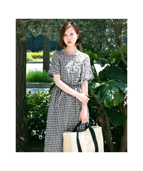 KBF（ケイビーエフ）の「ギンガム2WAYワンピース（ワンピース/ドレス・レディース・WHT×NVY/CAM×BLU/KHK×NVY・one）」の17枚目の写真