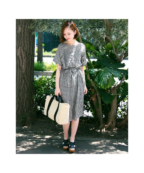 KBF（ケイビーエフ）の「ギンガム2WAYワンピース（ワンピース/ドレス・レディース・WHT×NVY/CAM×BLU/KHK×NVY・one）」の15枚目の写真
