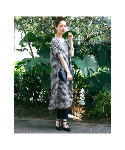 KBF（ケイビーエフ）の「ギンガム2WAYワンピース（ワンピース/ドレス・レディース・WHT×NVY/CAM×BLU/KHK×NVY・one）」の12枚目の写真