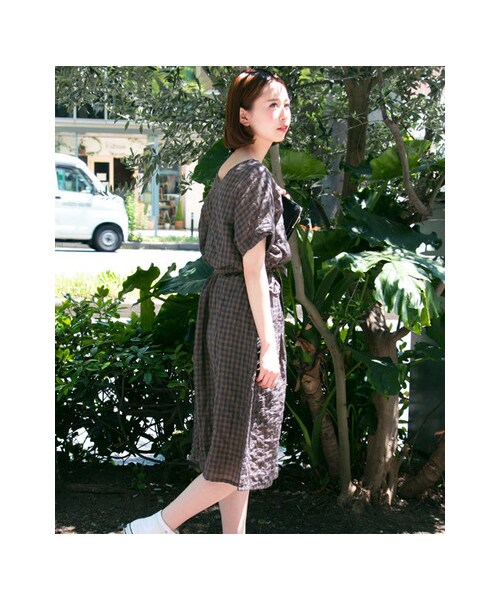 KBF（ケイビーエフ）の「ギンガム2WAYワンピース（ワンピース/ドレス・レディース・WHT×NVY/CAM×BLU/KHK×NVY・one）」の10枚目の写真