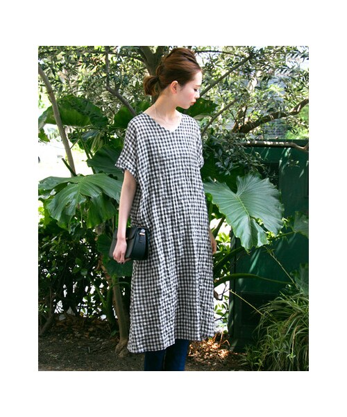 KBF（ケイビーエフ）の「ギンガム2WAYワンピース（ワンピース/ドレス・レディース・WHT×NVY/CAM×BLU/KHK×NVY・one）」の13枚目の写真