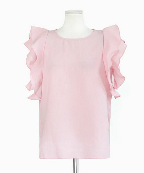 DHOLIC（ディーホリック）の「ラッフルスリーブブラウス（シャツ/ブラウス・レディース・ホワイト/ピンク/ミント・FREE）」の3枚目の写真