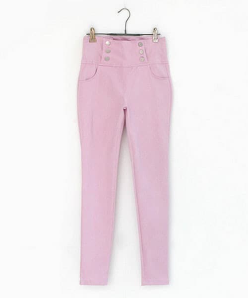 DHOLIC（ディーホリック）の「ハイウエストスキニーパンツ（その他パンツ・レディース・アイボリー/ピンクトーン/グレー・S/M）」の3枚目の写真