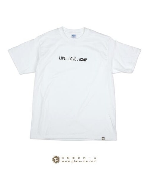 plain-me(プレインミー)の「愛要即時Slogan彩T(その他・メンズ・白/深藍)」の1枚目の写真