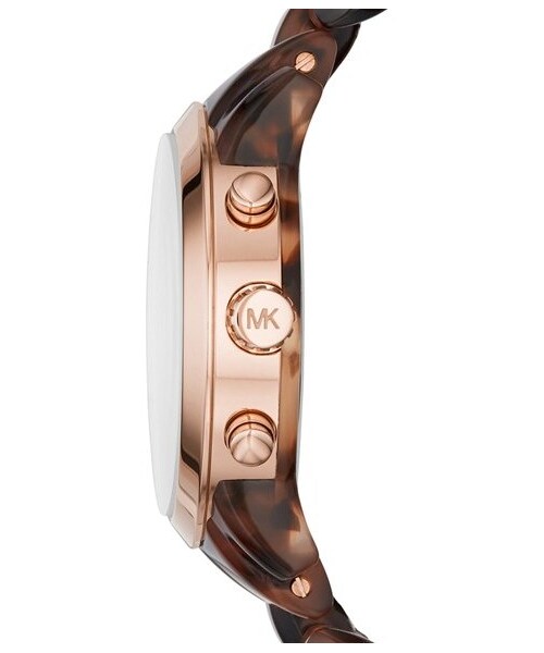 MICHAEL KORS（マイケルコース）の「MICHAEL Michael Kors Michael Kors 'Audrina' Chronograph Acetate Bracelet Watch, 42mm（アナログ腕時計・レディース・Tortoise/ Rose Gold）」の2枚目の写真