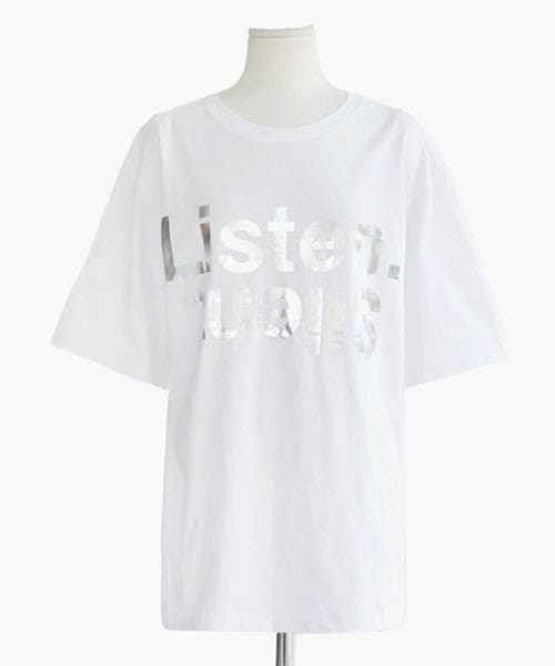 DHOLIC（ディーホリック）の「Listen.Silent.ロゴルーズフィットTシャツ（Tシャツ/カットソー・レディース・ホワイトB/ホワイトA/ディープミント/ブラック・FREE）」の2枚目の写真
