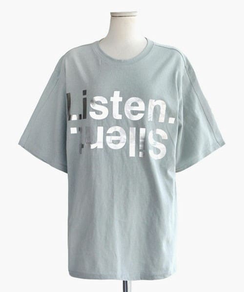 DHOLIC（ディーホリック）の「Listen.Silent.ロゴルーズフィットTシャツ（Tシャツ/カットソー・レディース・ホワイトB/ホワイトA/ディープミント/ブラック・FREE）」の4枚目の写真