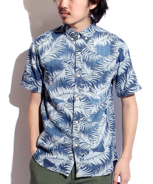FREAK'S STORE（フリークスストア）の「デニムアロハシャツ（その他・メンズ・ブルー/ネイビー・M/L）」の2枚目の写真