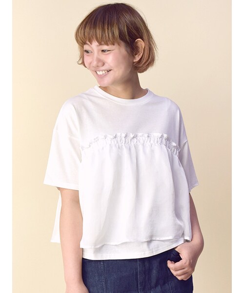 w closet(ダブルクローゼット)の「レイヤード風プルオーバー(トップス・レディース・オフホワイト/カーキ/ブラック・FREE)」の1枚目の写真