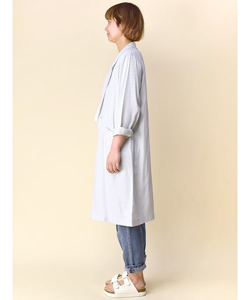 w closet（ダブルクローゼット）の「ツイルチェスターコート（ジャケット/アウター・レディース・ベージュ/ライトサックス/カーキ・FREE）」の5枚目の写真