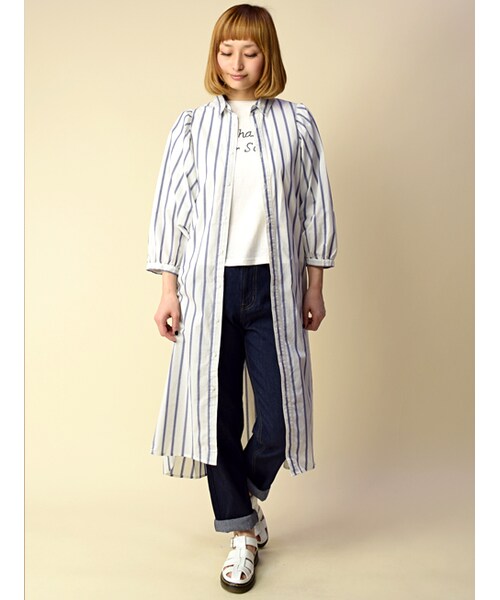 w closet（ダブルクローゼット）の「ストレートデニムパンツ（パンツ・レディース・ブルー/ワンウォッシュ/ホワイト・FREE）」の10枚目の写真