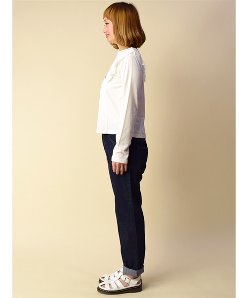 w closet（ダブルクローゼット）の「ストレートデニムパンツ（パンツ・レディース・ブルー/ワンウォッシュ/ホワイト・FREE）」の5枚目の写真