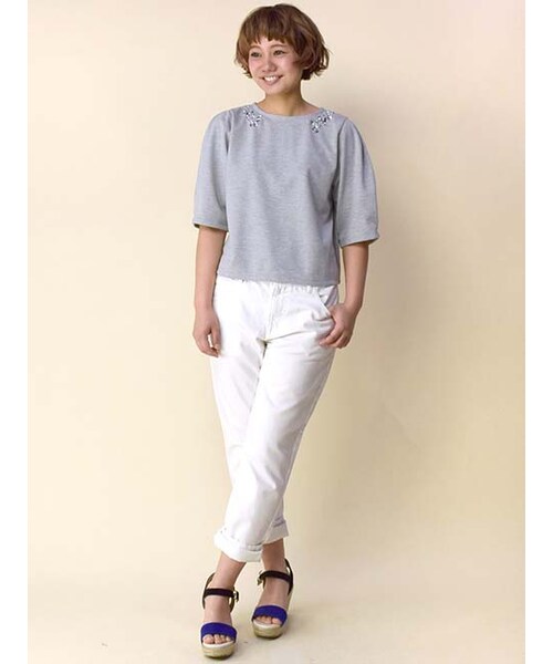 w closet（ダブルクローゼット）の「ストレートデニムパンツ（パンツ・レディース・ブルー/ワンウォッシュ/ホワイト・FREE）」の11枚目の写真