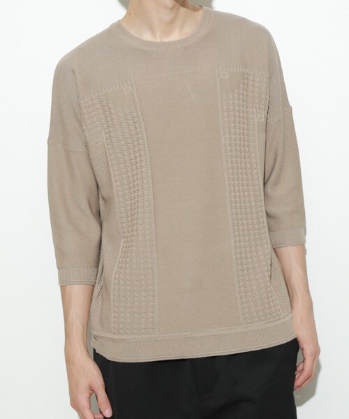 Iroquois（イロコイ）の「C/ヴィスコースニット（トップス・メンズ・BLU/IND/O.WHT/BGE/TAN・1/2）」の2枚目の写真