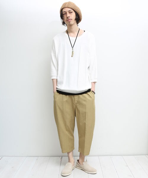 Iroquois（イロコイ）の「C/ヴィスコースニット（トップス・メンズ・BLU/IND/O.WHT/BGE/TAN・1/2）」の10枚目の写真