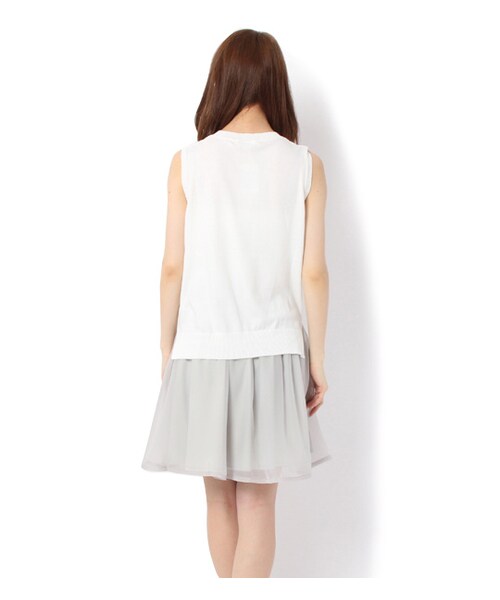 PAGEBOY（ページボーイ）の「マルロンxオーガンジーセットアップ（ワンピース/ドレス・レディース・アイスグレー/サックス/ネイビー）」の5枚目の写真