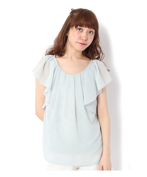 PAGEBOY（ページボーイ）の「ネックレス付きフレアスリーブブラウス（トップス・レディース・オフホワイト/ホワイト系/クリーム/サックス/ミント）」の14枚目の写真