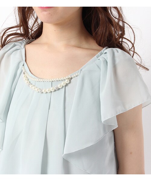 PAGEBOY（ページボーイ）の「ネックレス付きフレアスリーブブラウス（トップス・レディース・オフホワイト/ホワイト系/クリーム/サックス/ミント）」の9枚目の写真
