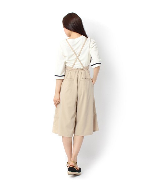 mysty woman（ミスティウーマン）の「2WAYガウチョサロペット（オールインワン・サロペット・レディース・オフホワイト/ベージュ/ネイビー/ブラック・M）」の5枚目の写真