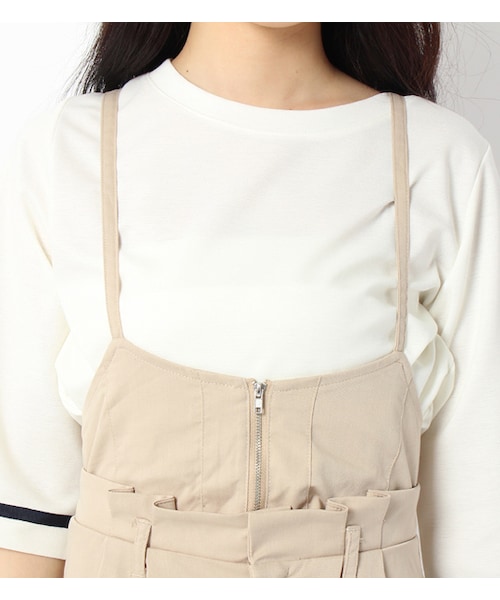 mysty woman（ミスティウーマン）の「2WAYガウチョサロペット（オールインワン・サロペット・レディース・オフホワイト/ベージュ/ネイビー/ブラック・M）」の8枚目の写真