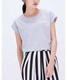 mooncat | 摺袖假口袋上衣色(トップス)