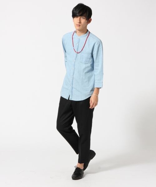 RAGEBLUE（レイジブルー）の「綿麻タックアンクルパンツ（パンツ・メンズ・ブラック09/ベージュ52/オリーブ78・Ｍ/Ｌ）」の4枚目の写真