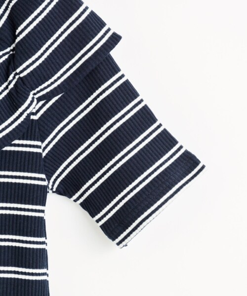 MAJESTIC LEGON（マジェスティックレゴン）の「折り返しオフショルT（トップス・レディース・オフ/柄/アイボリー/イエロー/レッド柄/ネイビー柄・Free）」の9枚目の写真