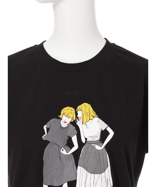 EMODA（エモダ）の「SECRET LADYS Tシャツ（トップス・レディース・ホワイト/ブラック・F）」の6枚目の写真