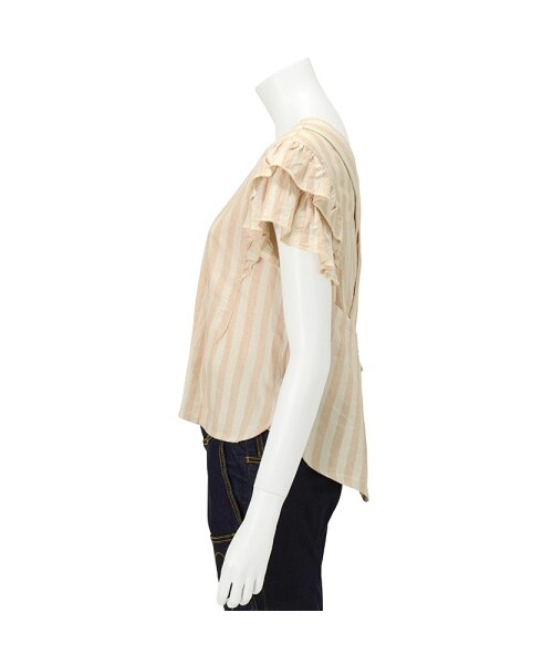 mercibeaucoup,（メルシーボークー）の「メルシーボークー、 / Ｂ：アサスト / シャツ（トップス・レディース・beige/navy・01）」の5枚目の写真