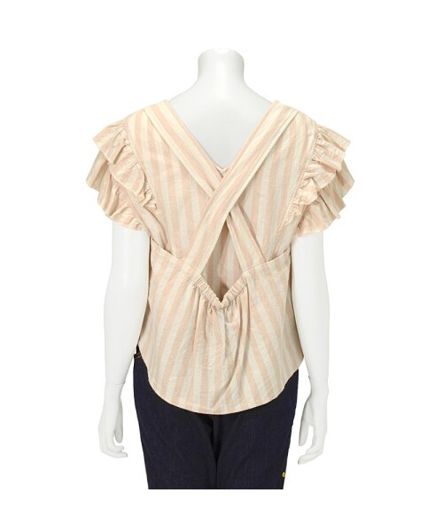 mercibeaucoup,（メルシーボークー）の「メルシーボークー、 / Ｂ：アサスト / シャツ（トップス・レディース・beige/navy・01）」の3枚目の写真