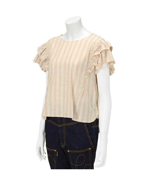 mercibeaucoup,（メルシーボークー）の「メルシーボークー、 / Ｂ：アサスト / シャツ（トップス・レディース・beige/navy・01）」の6枚目の写真