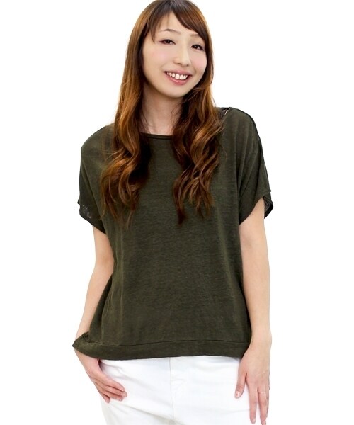 RNA-N(アールエヌエーエヌ)の「<予約>リネン天竺変形プルオーバー(トップス・レディース・ホワイト/チャコール/ブルー/グリーン・M)」の4枚目の写真