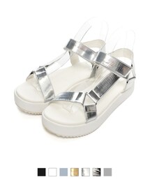 Re:EDIT | 厚底フラットソールスポーティベルトサンダル(その他)