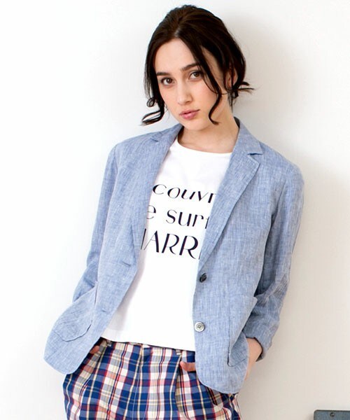 HELIOPOLE（エリオポール）の「heliopole リネンシャンブレー2ボタン  