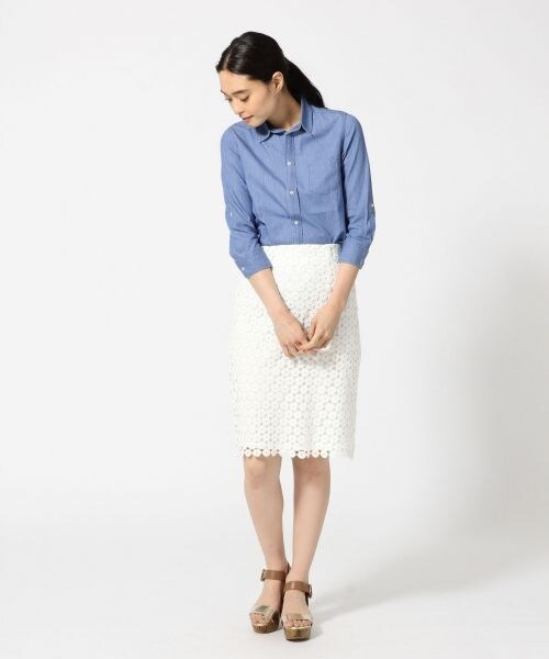 LEPSIM（レプシィム）の「レースボックススカート（スカート・レディース・オフ05/ブラック09/ネイビー88・Ｍ/Ｌ）」の4枚目の写真