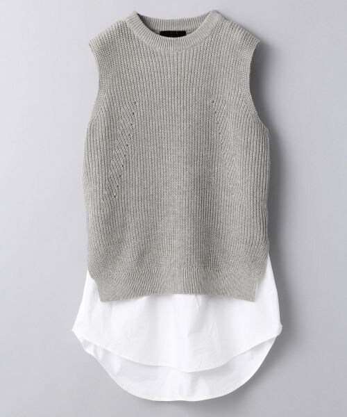 JEANASIS（ジーナシス）の「【通常販売スタート】2PアゼベストレイヤードNS（トップス・レディース・ホワイト(05)/グレー(12)/ネイビー(88)・FREE）」の2枚目の写真