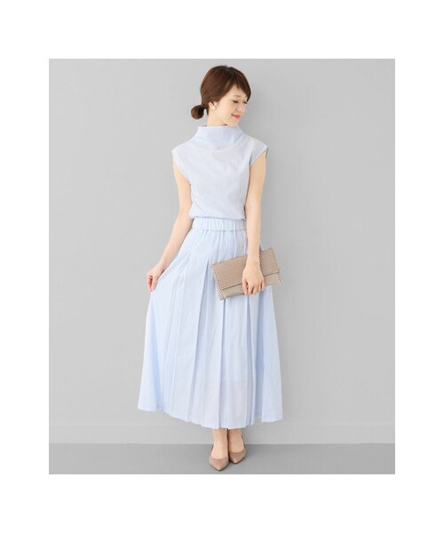 URBAN RESEARCH DOORS（アーバンリサーチドアーズ）の「mizuiro-ind BLACK　タックロングスカート（スカート・レディース・BEIGE/SAX/BLACK・FREE）」の6枚目の写真