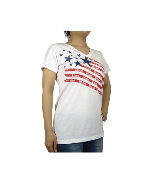 Kitson LA(キットソン エルエー)の「【kitson LA】キットソンプリント半袖VネックTシャツ(Tシャツ/カットソー・レディース・その他)」の3枚目の写真