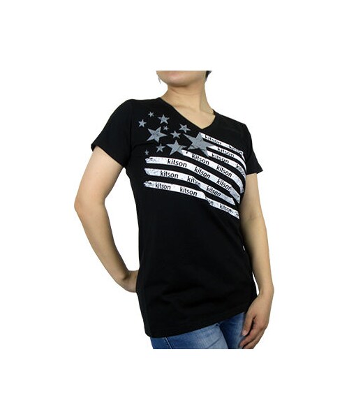 Kitson LA(キットソン エルエー)の「【kitson LA】キットソンプリント半袖VネックTシャツ(Tシャツ/カットソー・レディース・その他)」の1枚目の写真