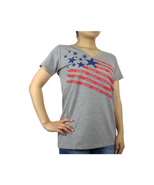 Kitson LA(キットソン エルエー)の「【kitson LA】キットソンプリント半袖VネックTシャツ(Tシャツ/カットソー・レディース・その他)」の2枚目の写真