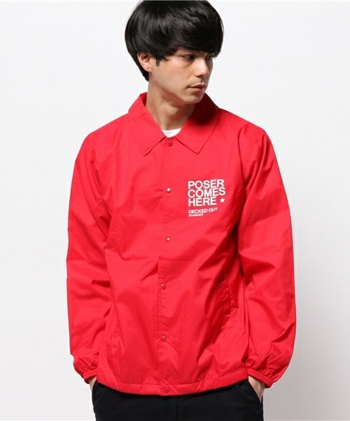 希少品！ TENDERLOIN ナイロン コーチ ジャケット レッド 赤 白 L コーチジャケット 裏ボア付き BUDDY ウィンドブレーカー RED