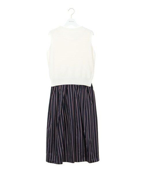 Mila Owen（ミラオーウェン）の「ニット&タックスカートOP（ワンピース＋トップスセット・レディース・OWHT/NVY/BLK・0/1）」の3枚目の写真