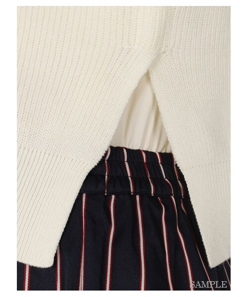 Mila Owen（ミラオーウェン）の「ニット&タックスカートOP（ワンピース＋トップスセット・レディース・OWHT/NVY/BLK・0/1）」の10枚目の写真