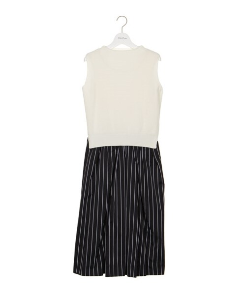 Mila Owen（ミラオーウェン）の「ニット&タックスカートOP（ワンピース＋トップスセット・レディース・OWHT/NVY/BLK・0/1）」の2枚目の写真