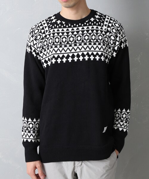 Name.（ネーム）の「C/L NORDIC C/N SWEATER（その他・メンズ・BLK/WHT・1/2）」の2枚目の写真