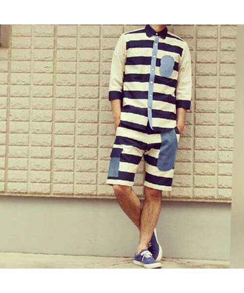 NIRAME.CO（ニラメッコ）の「単身赴任しょーつ　ネイビーぼーだー。（その他パンツ・メンズ・その他）」の5枚目の写真