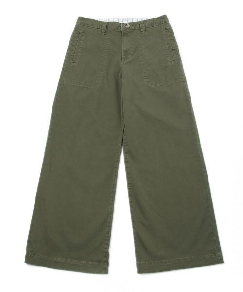 BABYLONE（バビロン）の「ストレッチワイドパンツ（パンツ・レディース・オフホワイト11/カーキ78・36/38）」の2枚目の写真