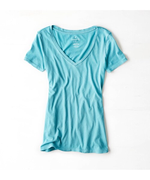 American Eagle(アメリカンイーグル)の「AEOフェイバリットVネックTシャツ(Tシャツ/カットソー・レディース・ブラック/グリーン/ターコイズ/フューシャピンク/ネオンタンジェリン/プラムベリー/カレントコーラル/サマーバーガンディー/ブルー/パープル・XXS/XS/S/M/L/XL/XXL)」の4枚目の写真